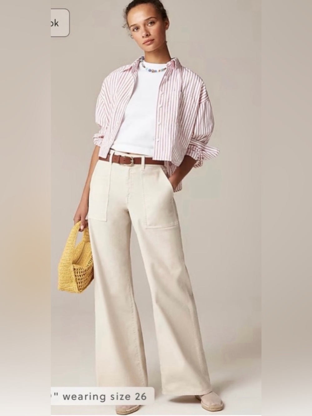 J.Crew Tall camp-pocket wide-leg pant in stretch cotton blend
